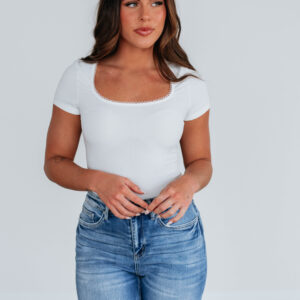 Elle Ribbed Bodysuit - Ivory