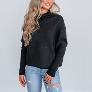 Gretchen Dolman Sweater - Charcoal