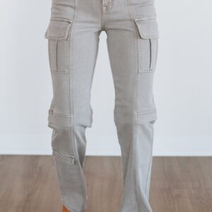 Tracey Hidden Cargo Jeans - Gravel
